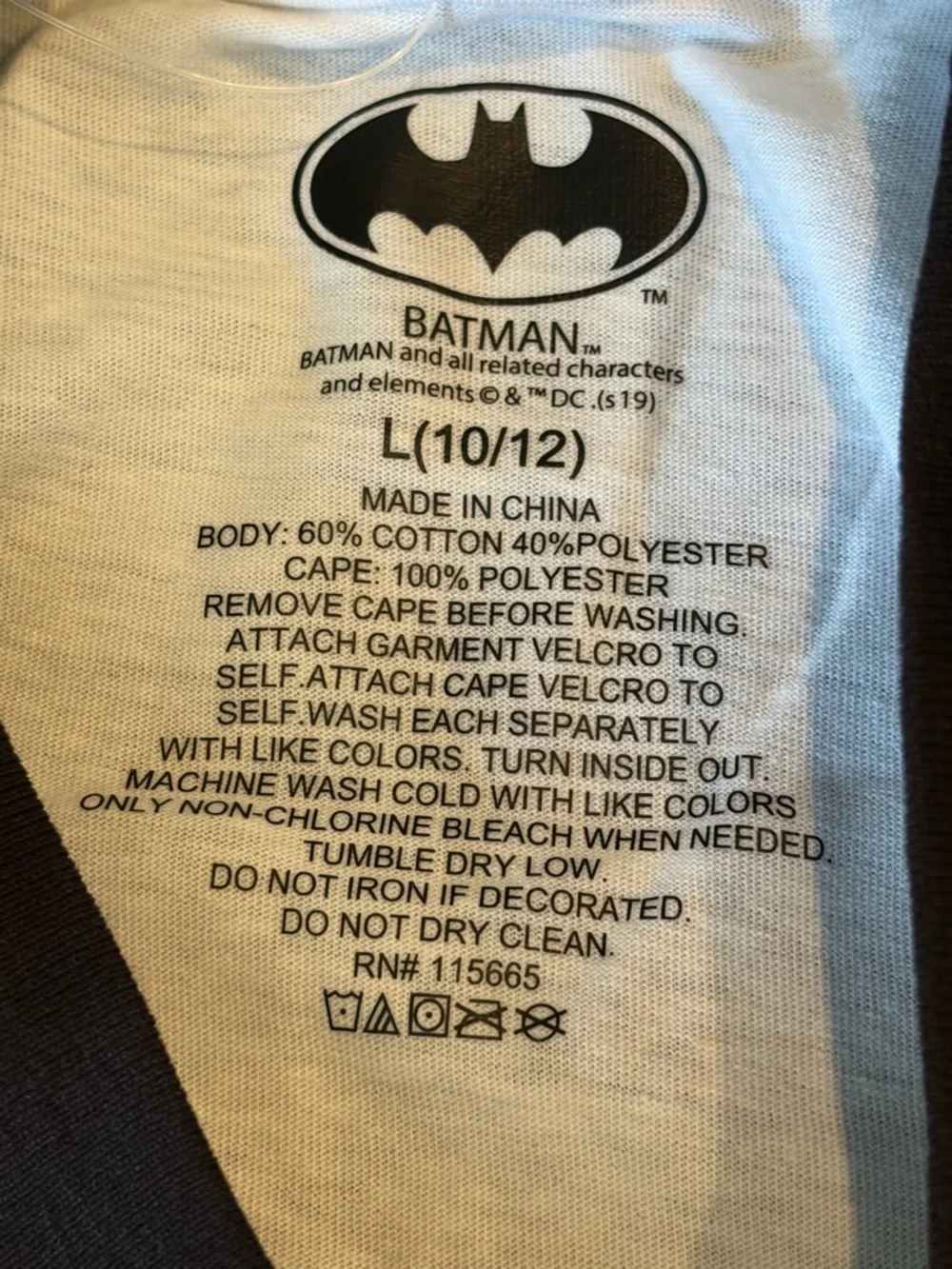 DC Comics Batgirl Long Sleeve Shirt w/ Cape Youth L (10/12) NWT